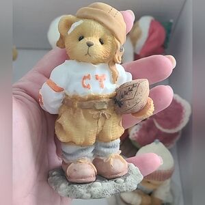 Vintage 90s Cherished Teddies Football Boy Gift Teddy Bear Collectible Figurine